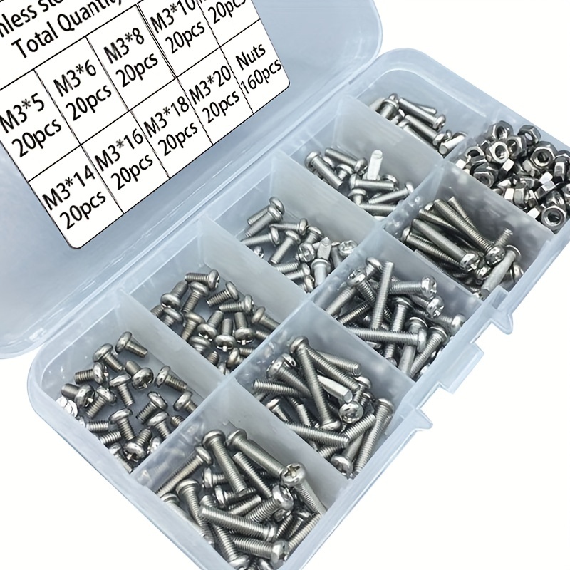 340pcs M3 Stainless Steel Phil - đánh giá và giá Nuts Mix